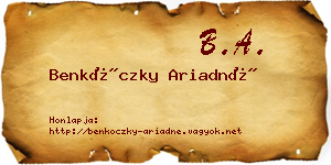 Benkóczky Ariadné névjegykártya